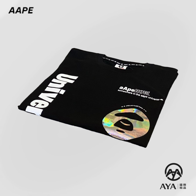 Aape 反光 Logo 黑色短袖